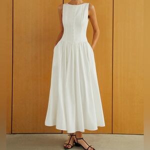 Commense Button-Front Sleeveless Pockets Long Dress (new with tag)